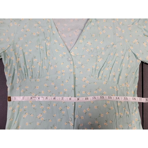 NWOT Elodie Fit and Flare Dress, Mint Green with White Flowers, Large - Picture 7 of 8